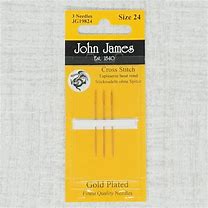 Size 24 Gold Plated Cross Stitch Needles #JG19824 from John James 